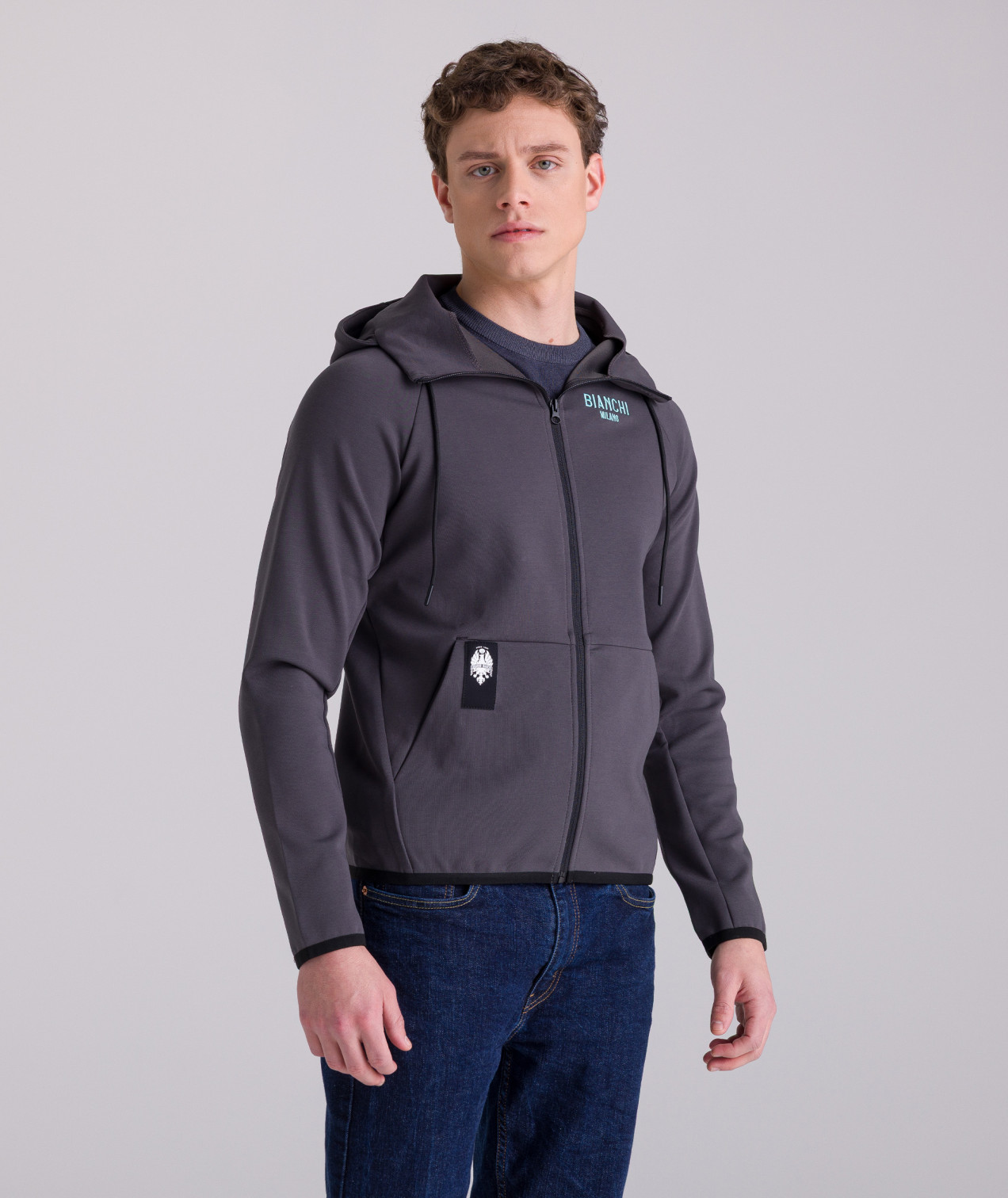 BIANCHI MILANO FAN - FELPA CON CAPPUCCIO BIANCHI MILANO FAN - FELPA CON CAPPUCCIO